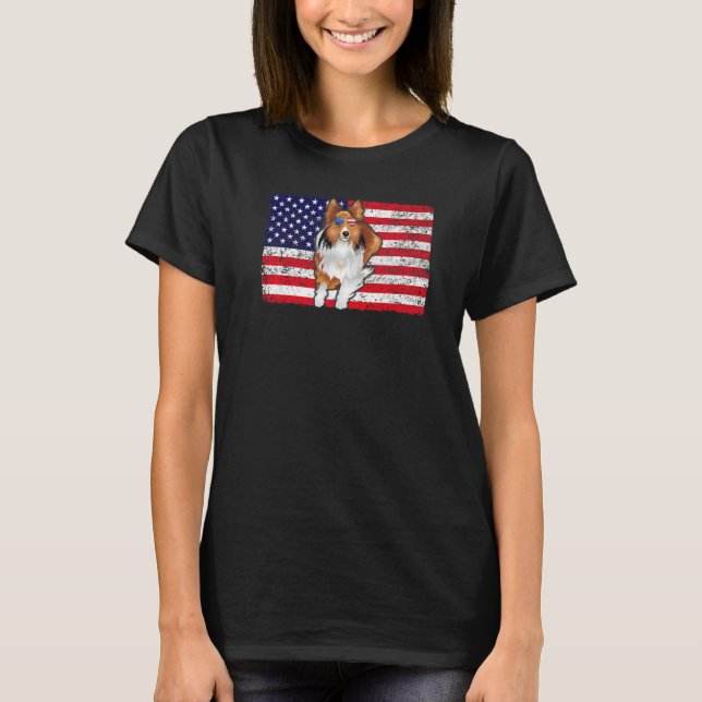 Doggie Usa Dog Owner Usa Shetland Sheepdog Usa Fl T-Shirt (Vorderseite)