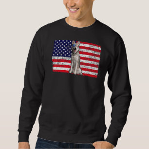 Doggie Usa Dog Owner Usa Siberische Husky Usa Flag Sweatshirt