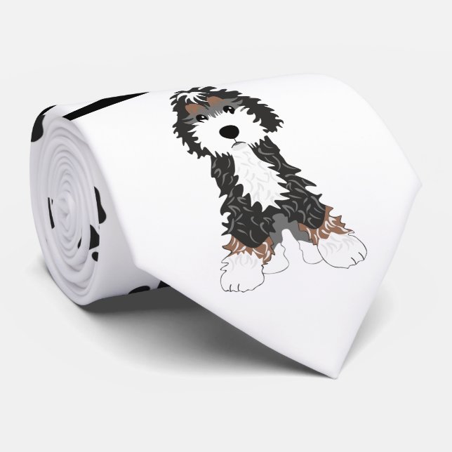 Doggies & Black Paws Necktie Krawatte (Gerollt)