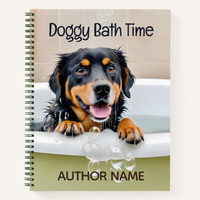 Doggy Bath Time Book Cover Inspiration Notebook Notizbuch (Vorderseite)
