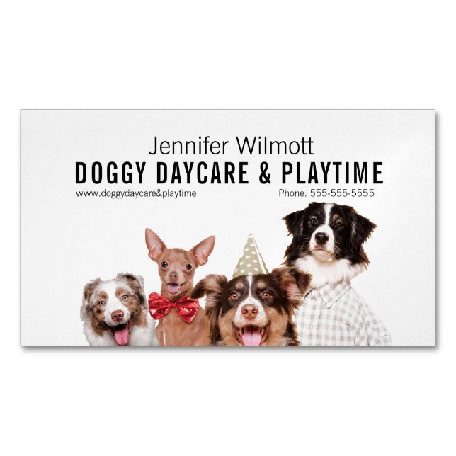 Doggy Daycare Magnetische Visitenkarte (Vorderseite)