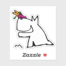 Doggy mit Dragonfly Doodle Aufkleber