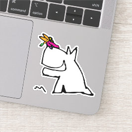 Doggy mit Dragonfly Doodle Aufkleber