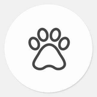Doggy Paw Print Runder Aufkleber