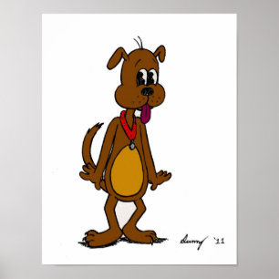 Doggy Toon Print Poster
