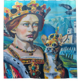 Doggy und die Königin Duschvorhang