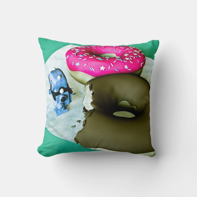 Doghnut und Toy Robot American MoJo Pillows Kissen (Vorderseite)