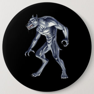 Dogman Cryptid Beast Button
