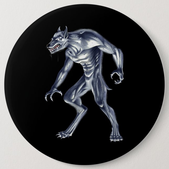 Dogman Cryptid Beast Button (Vorderseite)