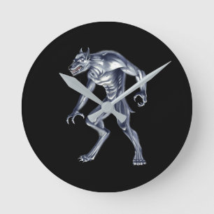 Dogman Cryptid Beast Runde Wanduhr