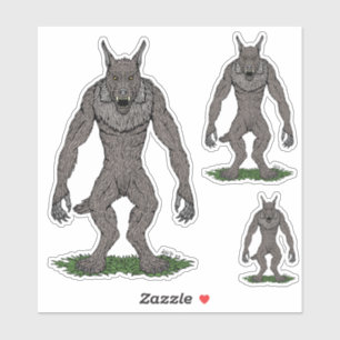 Dogman Cryptid oder Werewolf Aufkleber