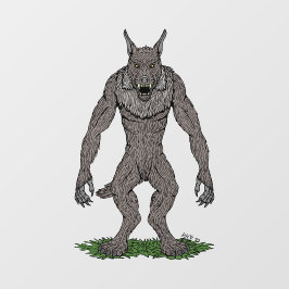 Dogman Cryptid oder Werewolf Fensteraufkleber