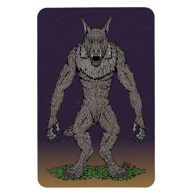 Dogman Cryptid oder Werewolf Magnet (Vertikal)