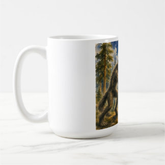 Dogman gegen Bigfoot nächtliche Waldschlacht Aquar Kaffeetasse