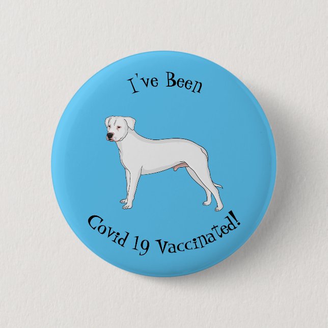 Dogo argentino Cartoon Illustration Button (Vorderseite)