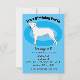 Dogo argentino Cartoon Illustration Einladung