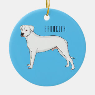 Dogo argentino Cartoon Illustration Keramik Ornament