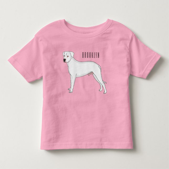 Dogo argentino Cartoon Illustration Kleinkind T-shirt (Vorderseite)