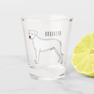 Dogo argentino Cartoon Illustration Schnapsglas