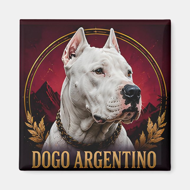Dogo Argentino Elite Courage Kollektion Magnet (Vorne)