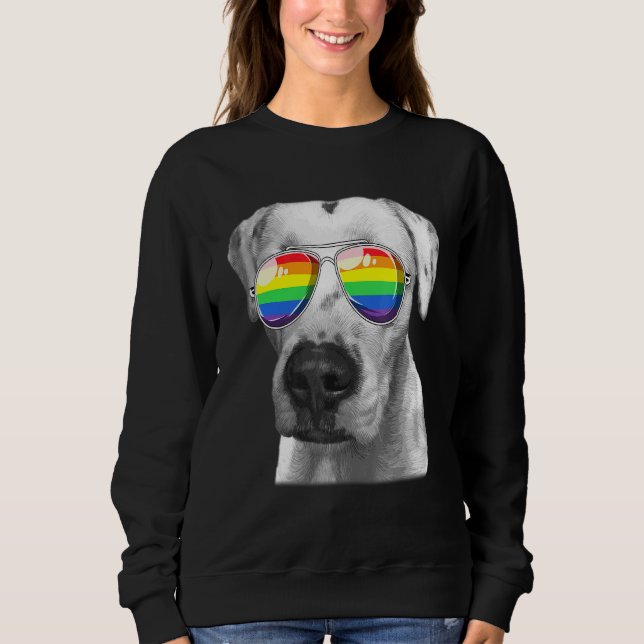 Dogo Argentino Gay Pride Flag Sonnenbrille Lgbt Sweatshirt (Vorderseite)