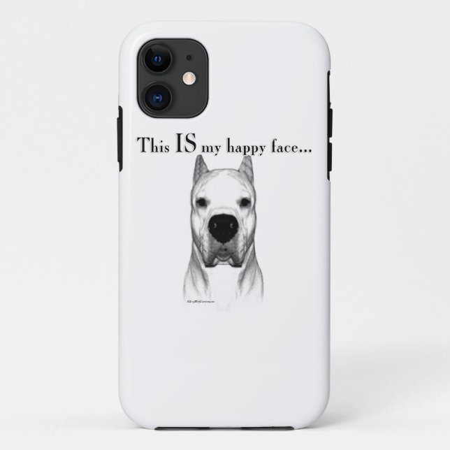 Dogo Argentino Happy Face Case-Mate iPhone Hülle (Rückseite)