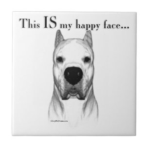 Dogo Argentino Happy Face Fliese