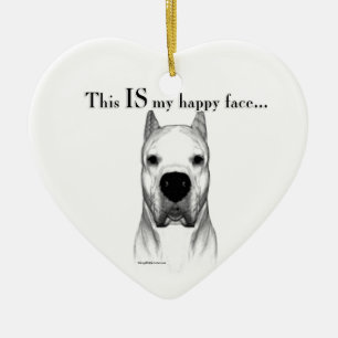 Dogo Argentino Happy Face Keramik Ornament