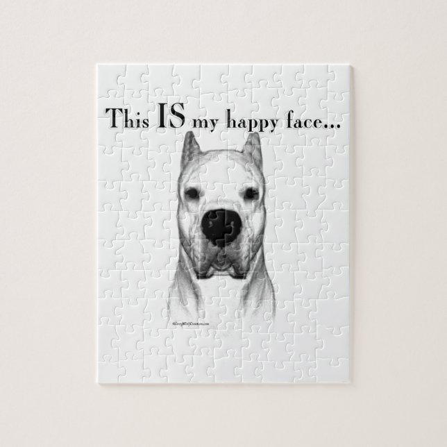 Dogo Argentino Happy Face Puzzle (Vertikal)