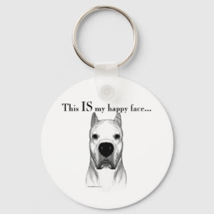 Dogo Argentino Happy Face Schlüsselanhänger
