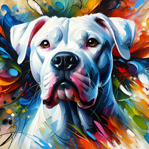 Dogo Argentino Hund Acryldruck   Bunt Puzzle