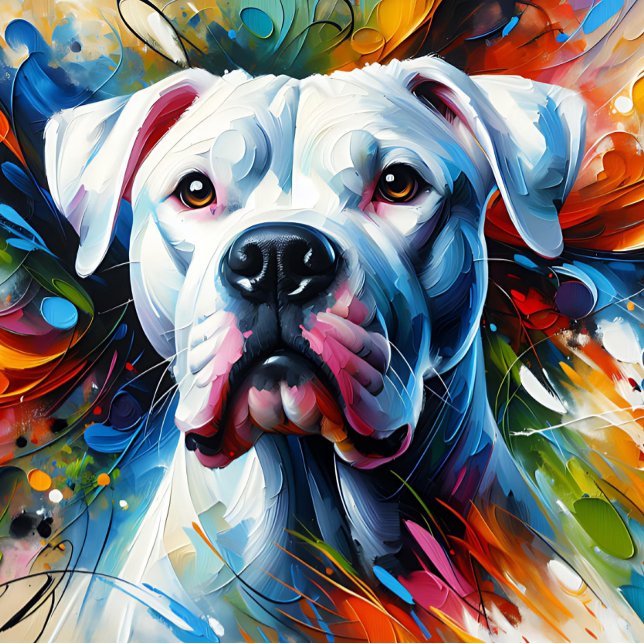 Dogo Argentino Hund Acryldruck | Bunt Puzzle (Von Creator hochgeladen)