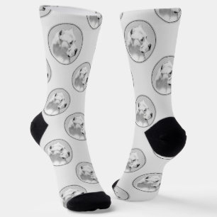 Dogo Argentino Malerei Mastiff Original Hunde Kuns Socken