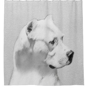 Dogo Argentino Malerei - Original Dog Art Duschvorhang
