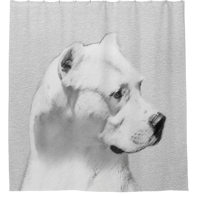 Dogo Argentino Malerei - Original Dog Art Duschvorhang (Vorderseite)