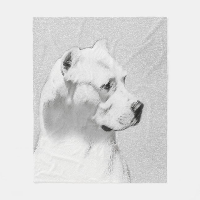 Dogo Argentino Malerei - Original Dog Art Fleecedecke (Vorderseite)