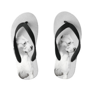 Dogo Argentino Malerei - Original Dog Art Kinderbadesandalen