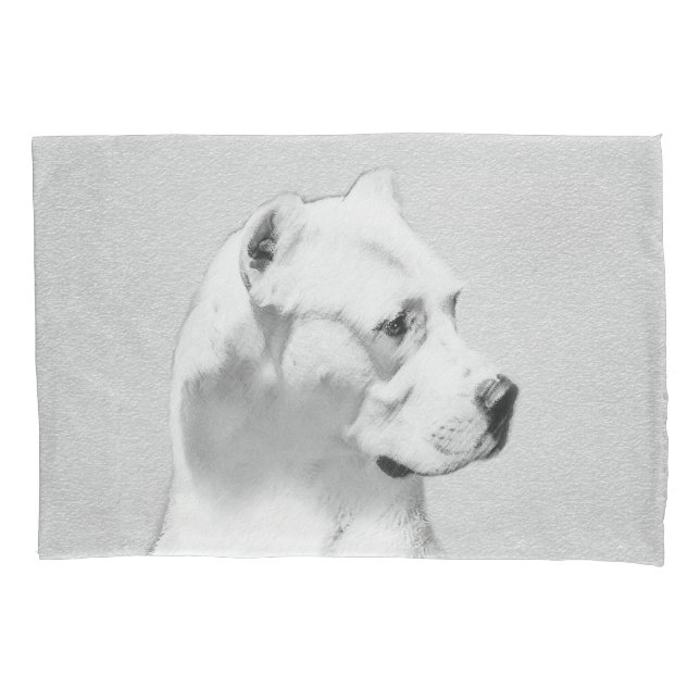 Dogo Argentino Malerei - Original Dog Art Kissenbezug (Vorderseite)