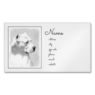 Dogo Argentino Malerei - Original Dog Art Magnetische Visitenkarte