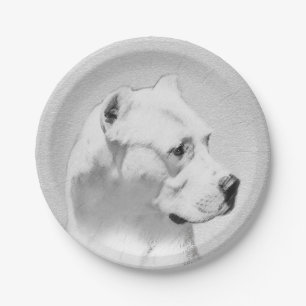 Dogo Argentino Malerei - Original Dog Art Pappteller