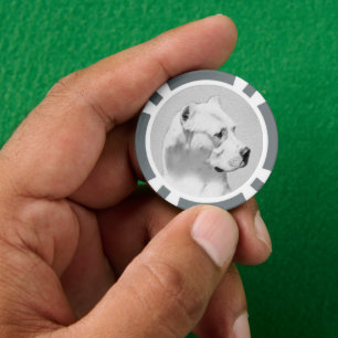 Dogo Argentino Malerei - Original Dog Art Pokerchips