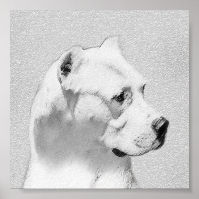 Dogo Argentino Malerei - Original Dog Art Poster (Vorne)