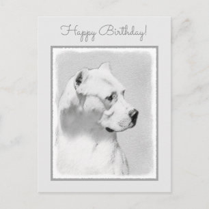 Dogo Argentino Malerei - Original Dog Art Postkarte