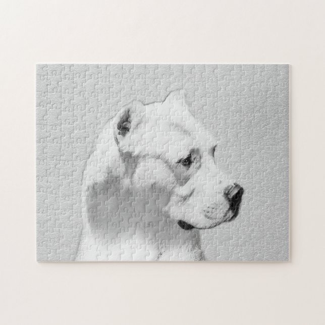 Dogo Argentino Malerei - Original Dog Art Puzzle (Horizontal)