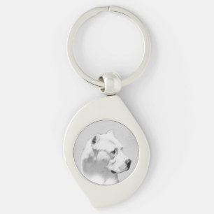Dogo Argentino Malerei - Original Dog Art Schlüsselanhänger