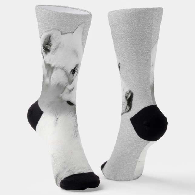 Dogo Argentino Malerei - Original Dog Art Socken (Gewinkelt)