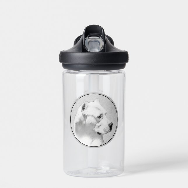 Dogo Argentino Malerei - Original Dog Art Trinkflasche (Vorne)