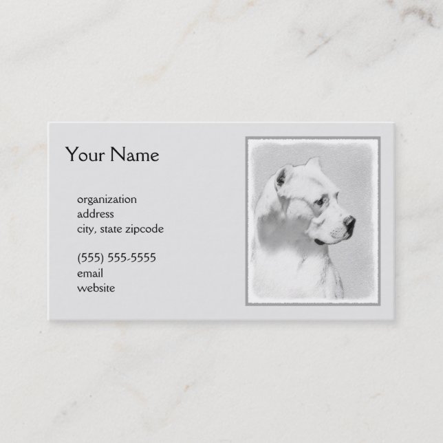 Dogo Argentino Malerei - Original Dog Art Visitenkarte (Vorderseite)