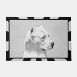 Dogo Argentino Malerei - Original Hund Kunst Fußmatte