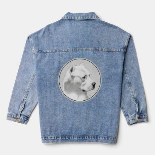Dogo Argentino Malerei - Originale Hundekunst Jeansjacke